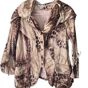 Alberto Makali Paris Designer Rare 90's Animal Print Jacket Full‎ Collar  Sz XL